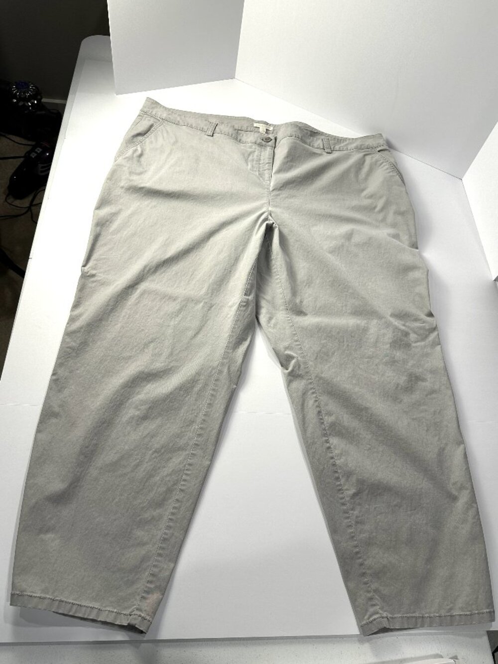 Eileen Fisher Light Grey Flat Front Chino's